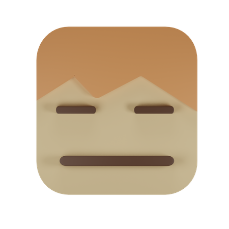 No expression face 3D Icon