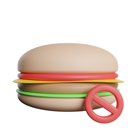 No Fast Food  3D Icon