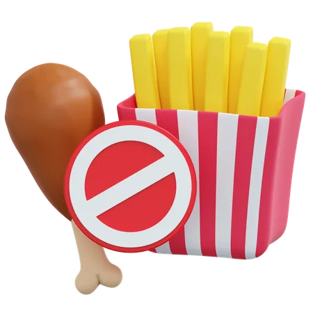 No Fast Food  3D Icon