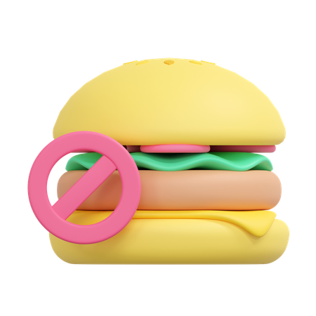 No Fast Food  3D Icon