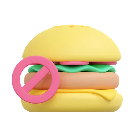 No Fast Food  3D Icon