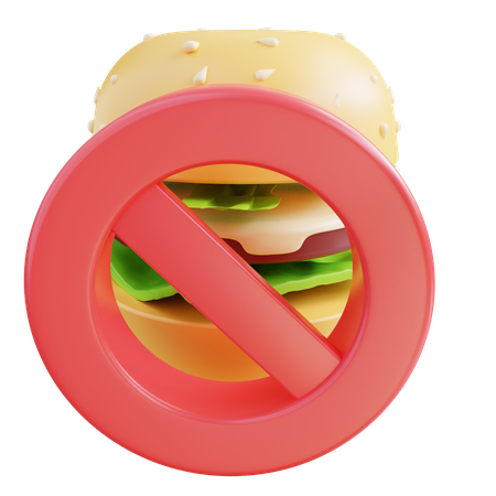 No Fast Food  3D Icon