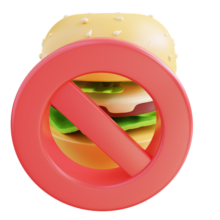 No Fast Food  3D Icon