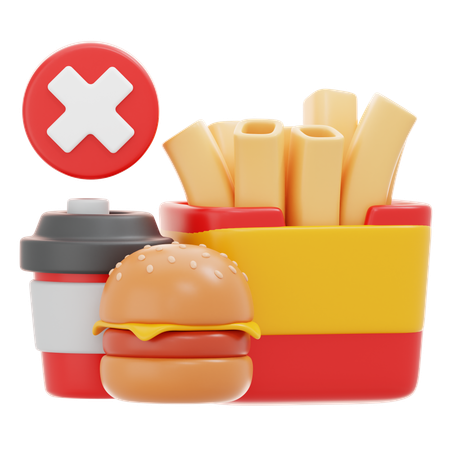 No Fast Food  3D Icon