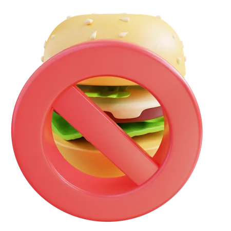 No Fast Food 3D Icon