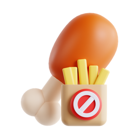 No Fast Food  3D Icon
