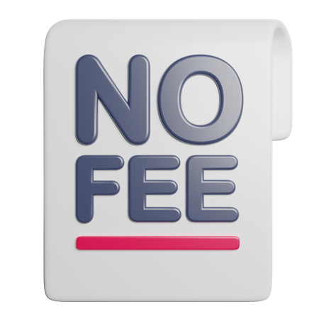 No Fee  3D Icon