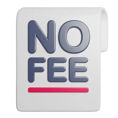 No Fee  3D Icon