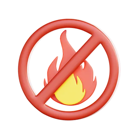 No Fire  3D Icon