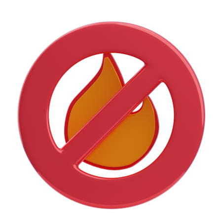 No Fire  3D Icon