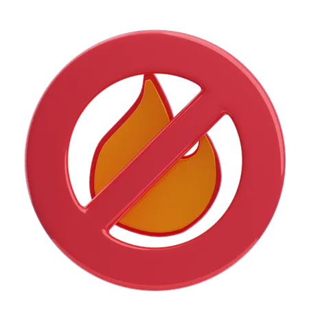 No Fire  3D Icon