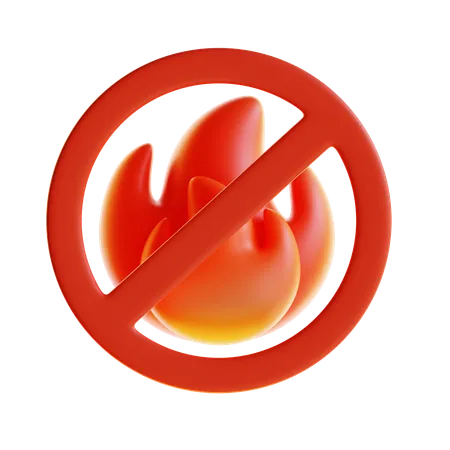 No Fire  3D Icon