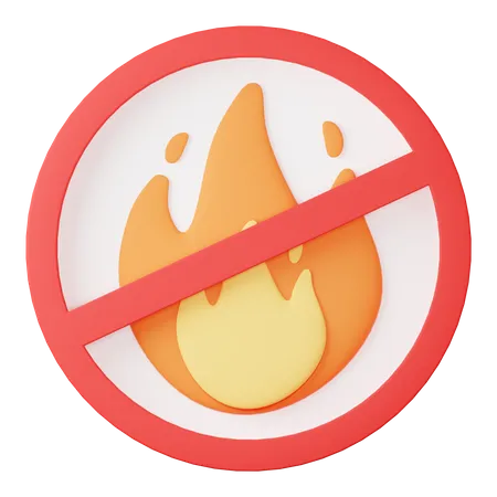 No fire  3D Icon