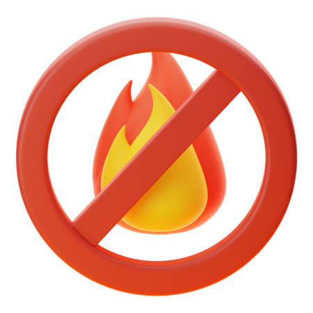 NO FIRE  3D Icon