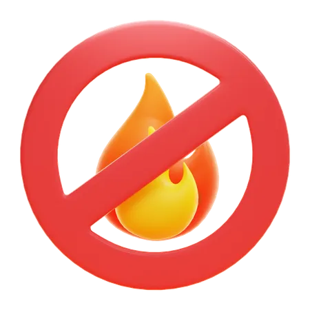 NO FIRE  3D Icon