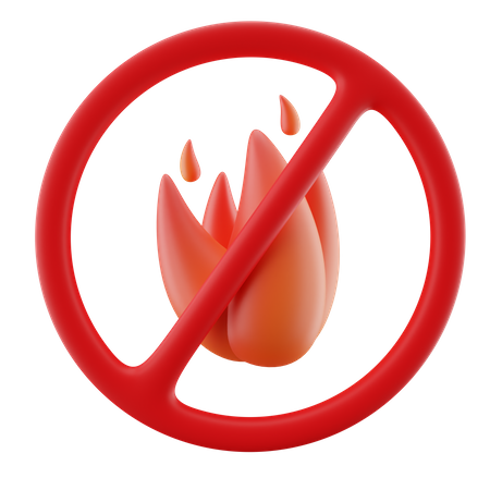 No Fire Sign  3D Icon