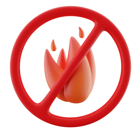 No Fire Sign  3D Icon