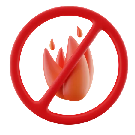 No Fire Sign 3D Icon