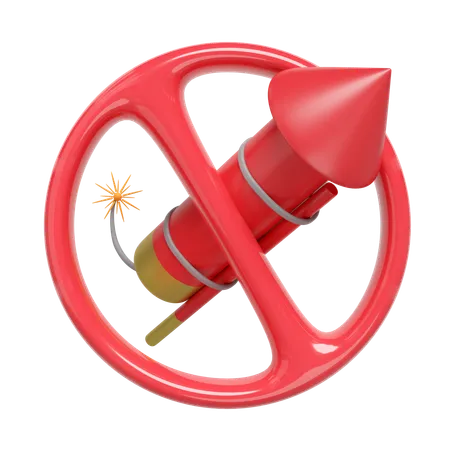 No Fireworks  3D Icon