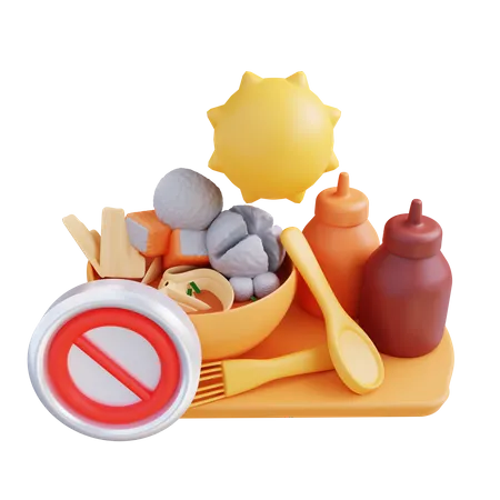3 D Illustration Lunch Is Prohibited 3D Icon