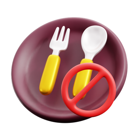 No Food Sign  3D Icon