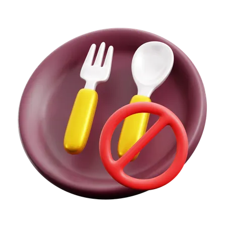 No Food Sign  3D Icon