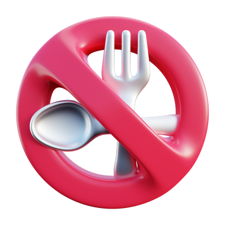 No Food Sign  3D Icon