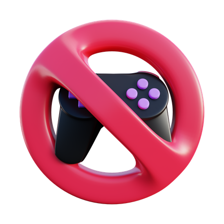 No Game Sign  3D Icon