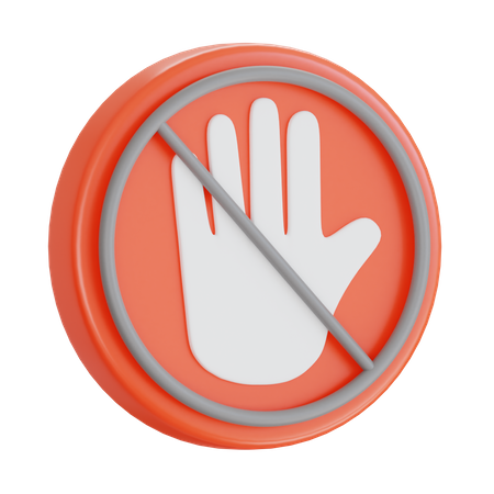 No Hands Sign  3D Icon