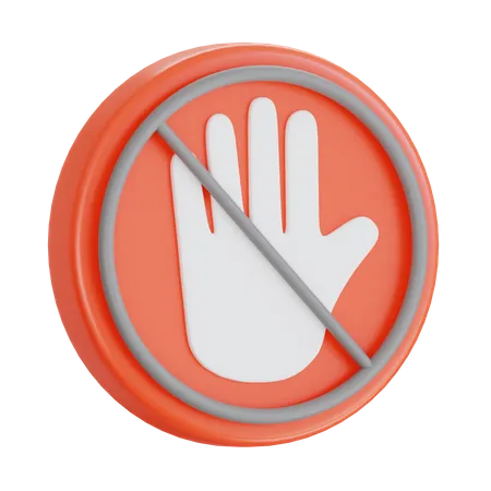 No Hands Sign  3D Icon