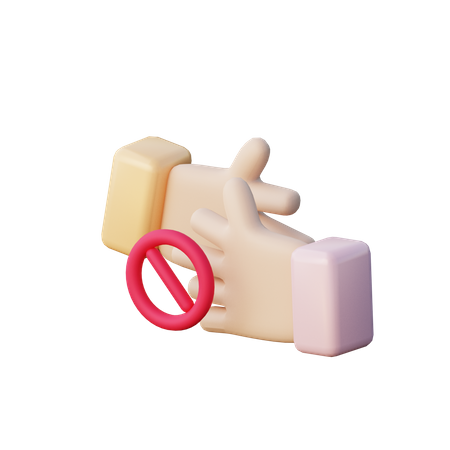 NO Handshake  3D Illustration