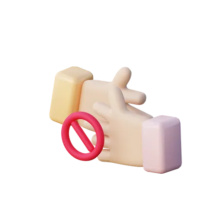 NO Handshake  3D Illustration