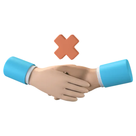 No Handshake  3D Illustration