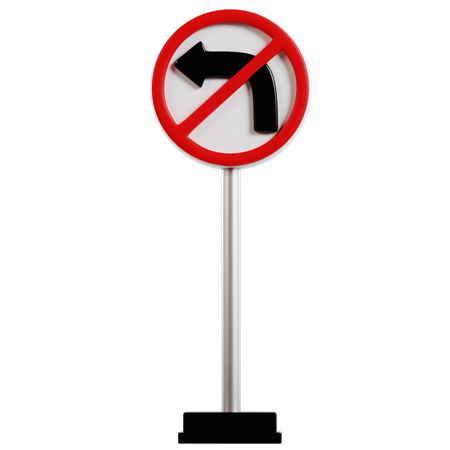 No hay señal de giro a la izquierda  3D Icon