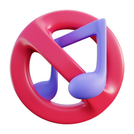No hay señal de música  3D Icon