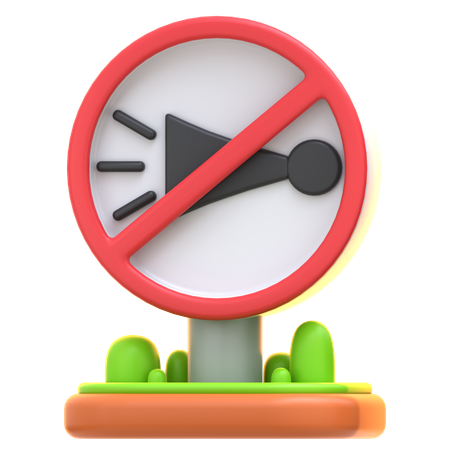 No Horn Sign  3D Icon