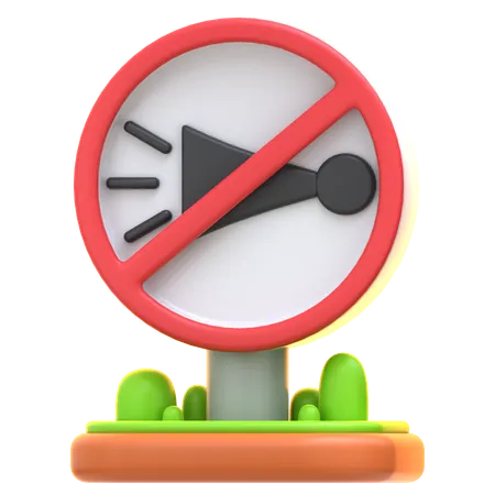 No Horn Sign  3D Icon