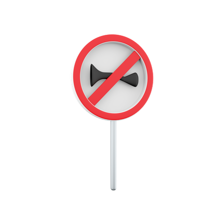 No Horn Sign  3D Icon