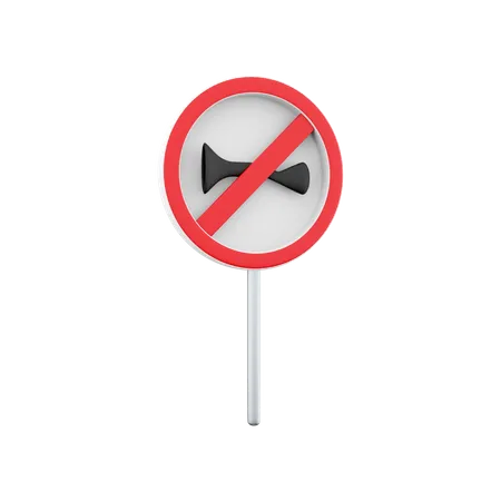 No Horn Sign  3D Icon