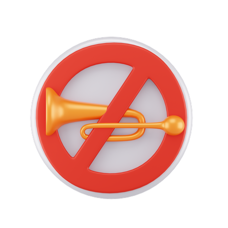 No Horn Sign  3D Icon