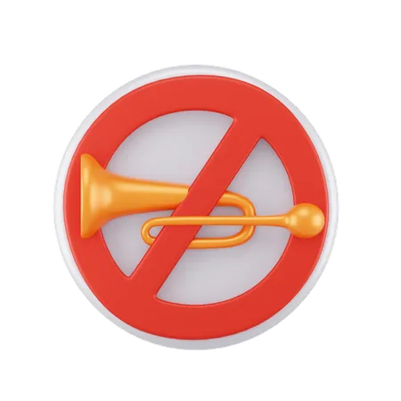 No Horn Sign  3D Icon