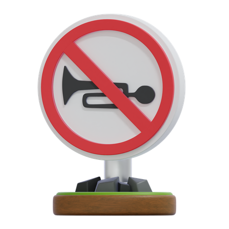 NO HORN SIGN  3D Icon