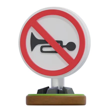 NO HORN SIGN  3D Icon