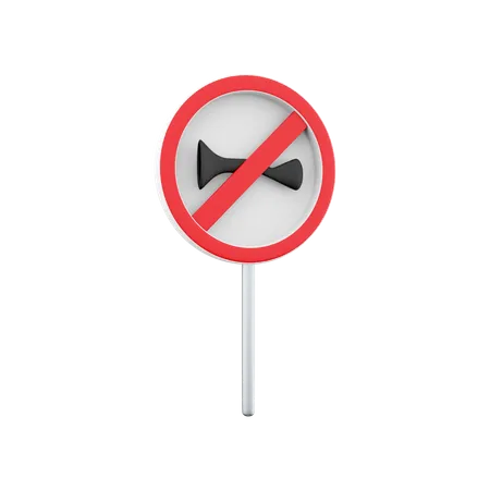 No Horn Sign 3D Icon
