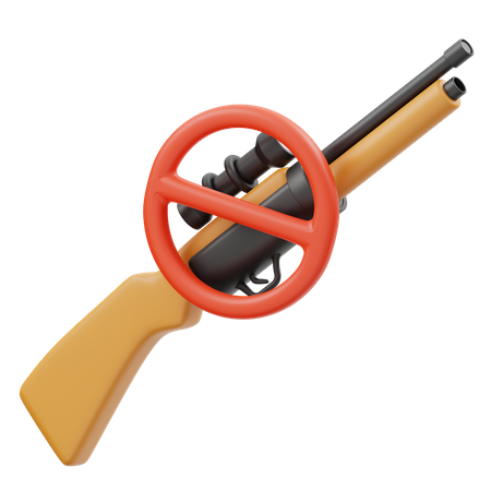 No Hunt Sign  3D Icon