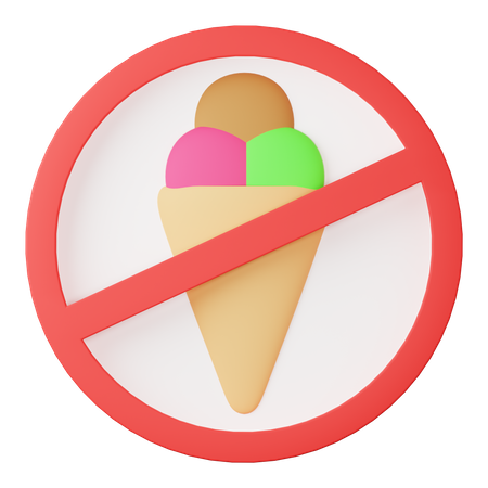 No ice cream  3D Icon