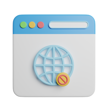 No Internet Browser  3D Icon