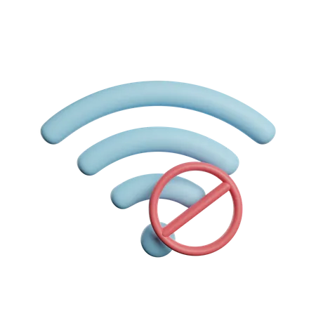 No Internet Network Signal  3D Icon