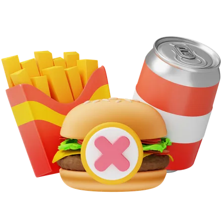 No Junk Food 3 D Icon Illustration 3D Icon
