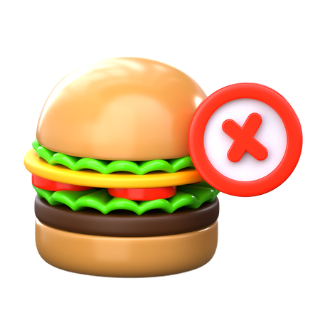 No Junk food  3D Icon